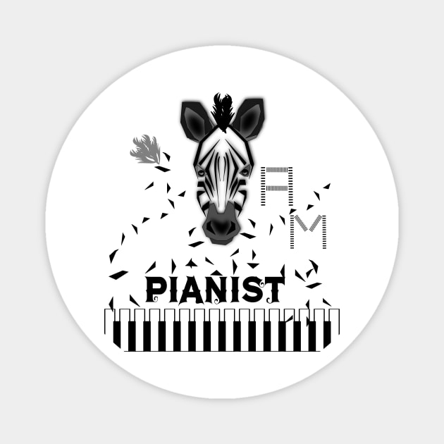 Zebra -The Born Pianist Magnet by Zealjagan